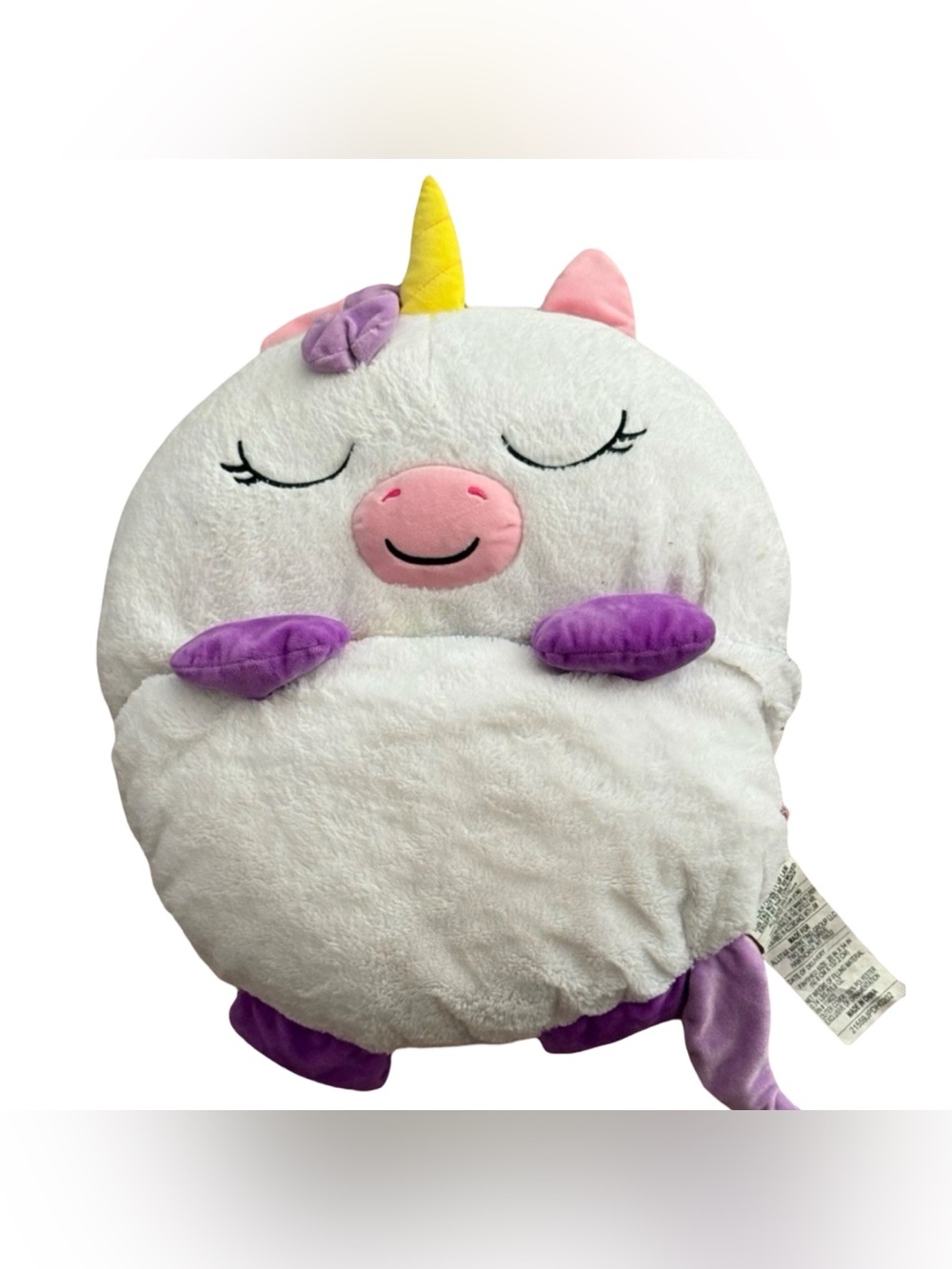 Happy Nappers Arianna White Unicorn 2-in-1 Plush Pillow & Kids Sleeping Bag 54"